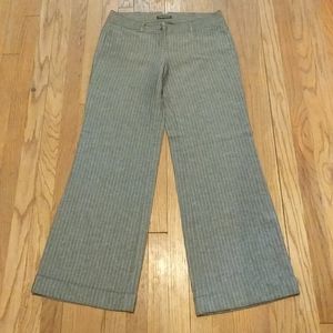 EUC Express Pinstripe wide leg linen pants size 8